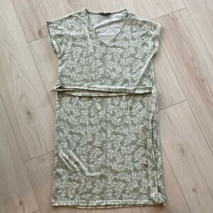Green Leaf Pattern Dress
